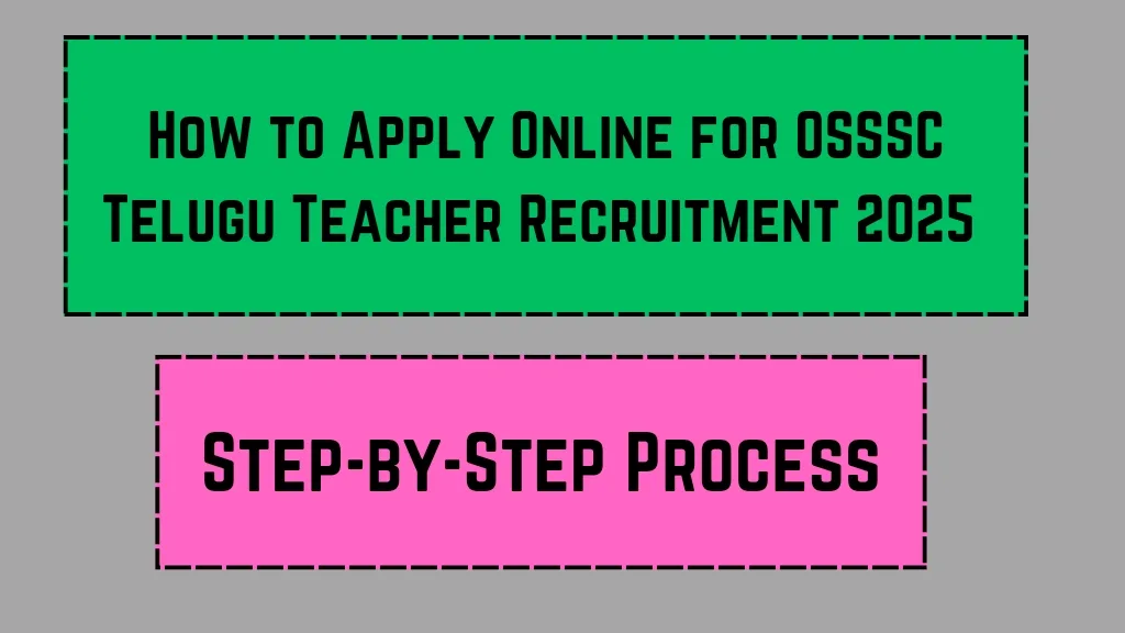 How to Apply Online for OSSSC Telugu Teacher Recruitment 2025 – Step-by-Step Process